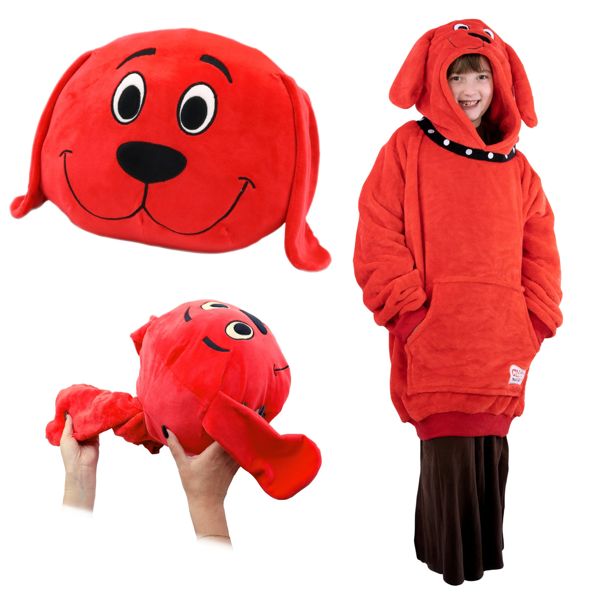 Clifford The Big Red Dog Kids Snugible 2-in-1 Blanket Hoodie & Pillow