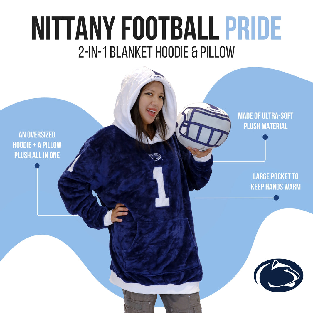 Penn State University Helmet Snugible 2-in-1 Blanket Hoodie & Pillow