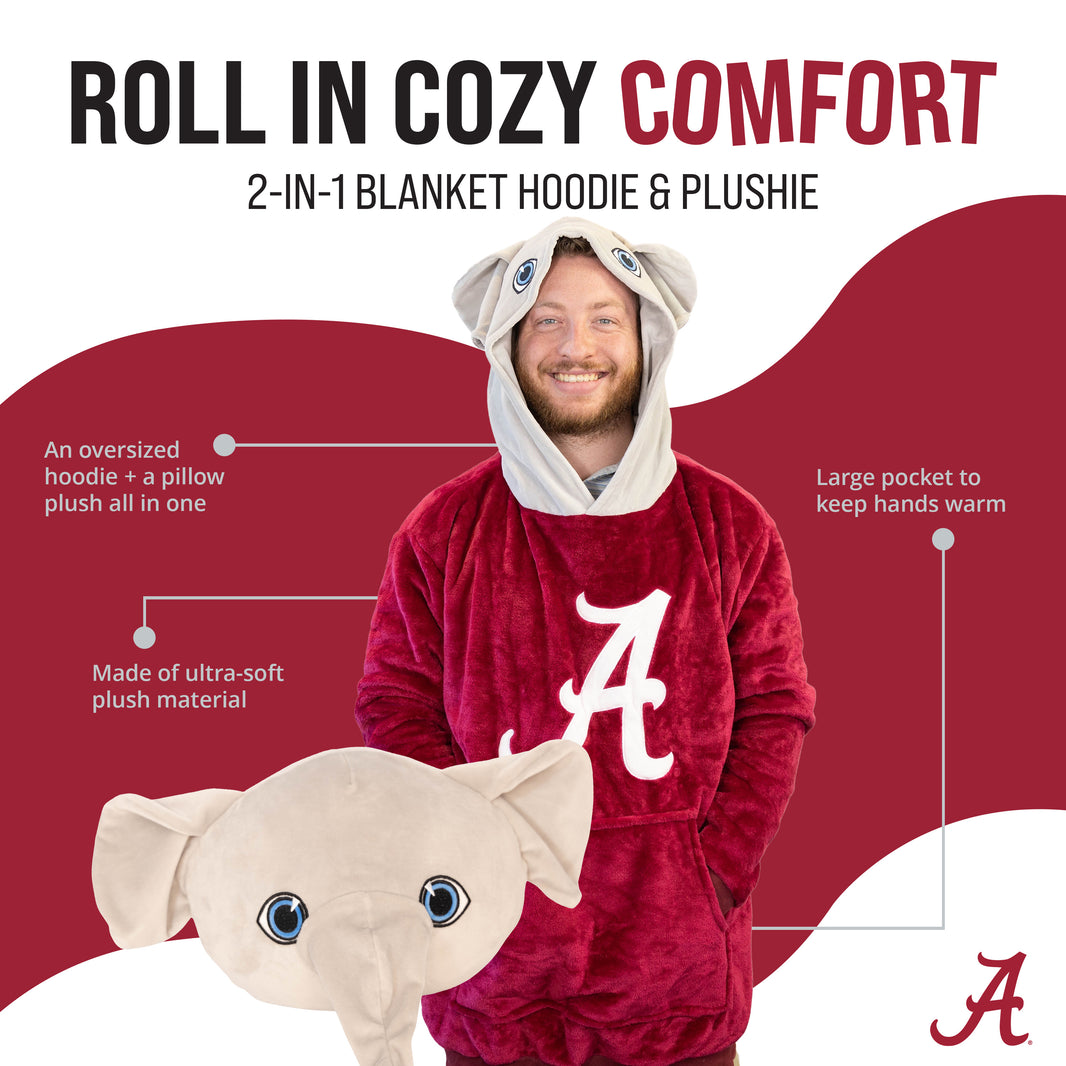 The University Of Alabama Big Al Snugible 2-in-1 Blanket Hoodie & Pillow