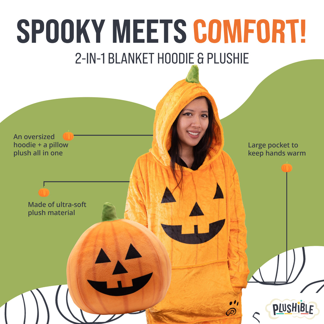 Pumpkin Snugible 2-in-1 Blanket Hoodie & Pillow