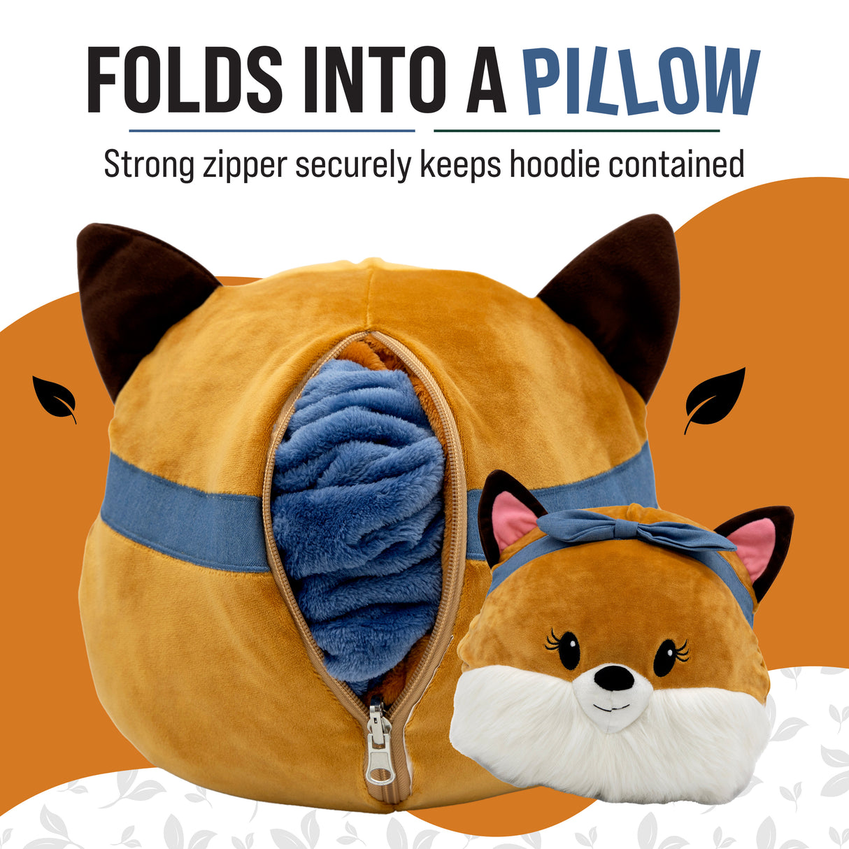Sharewood Forest Friends Snugible Fiona the Fox Kids Size | Blanket Hoodie & Pillow