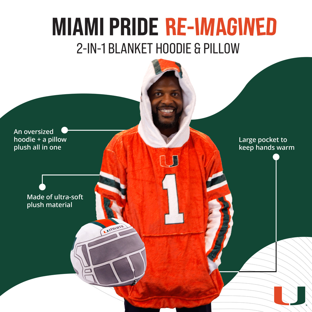 University of Miami Helmet Snugible | Blanket Hoodie & Pillow