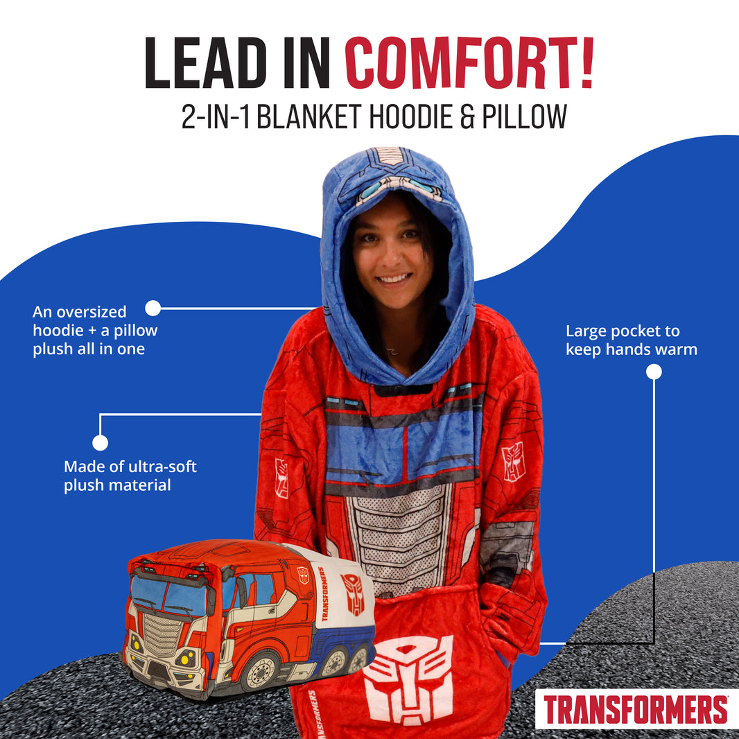 Hasbro | Transformers Optimus Prime Adult Snugible | Blanket Hoodie & Pillow