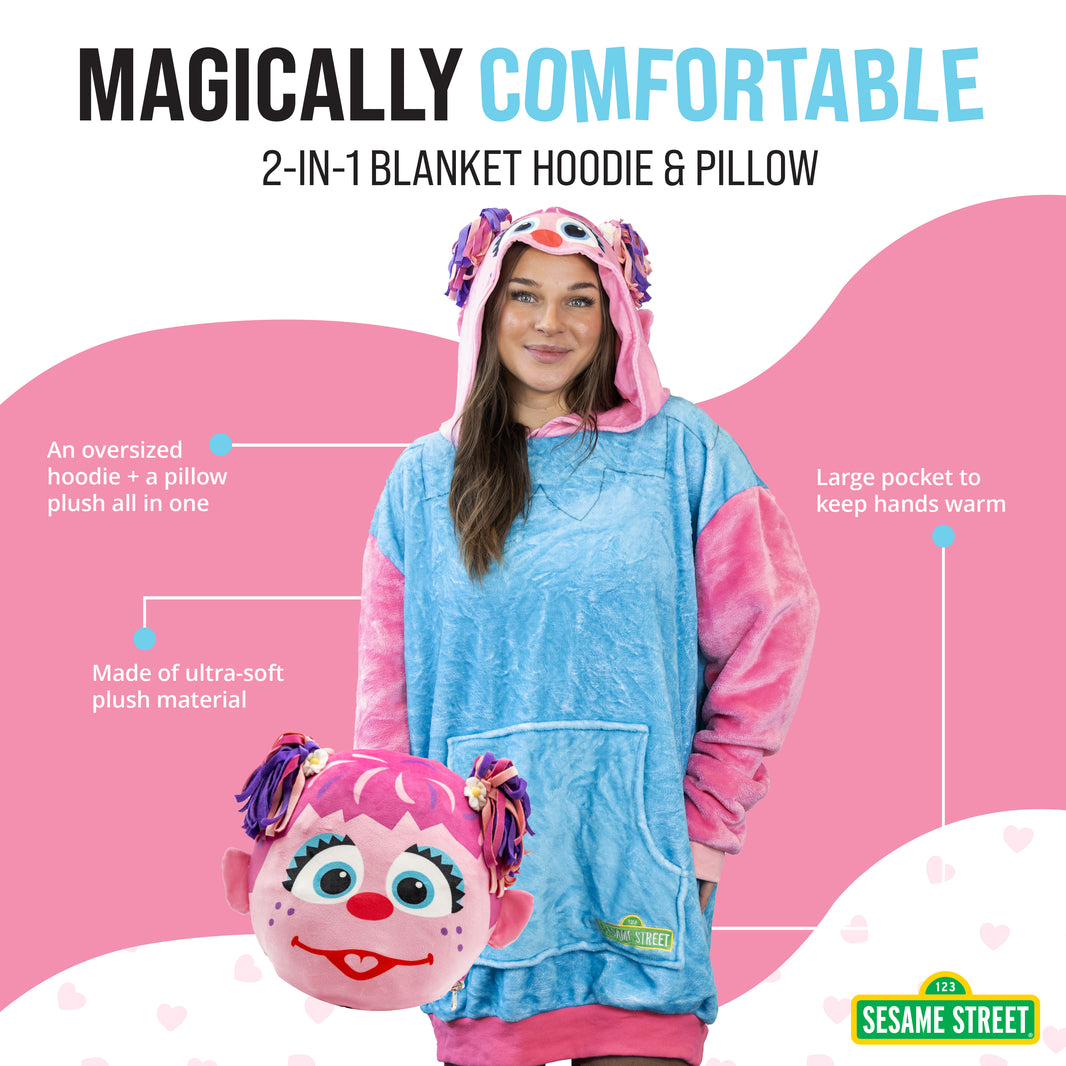 Sesame Street | Abby Cadabby Adult Snugible 2-in-1 Blanket Hoodie & Pillow