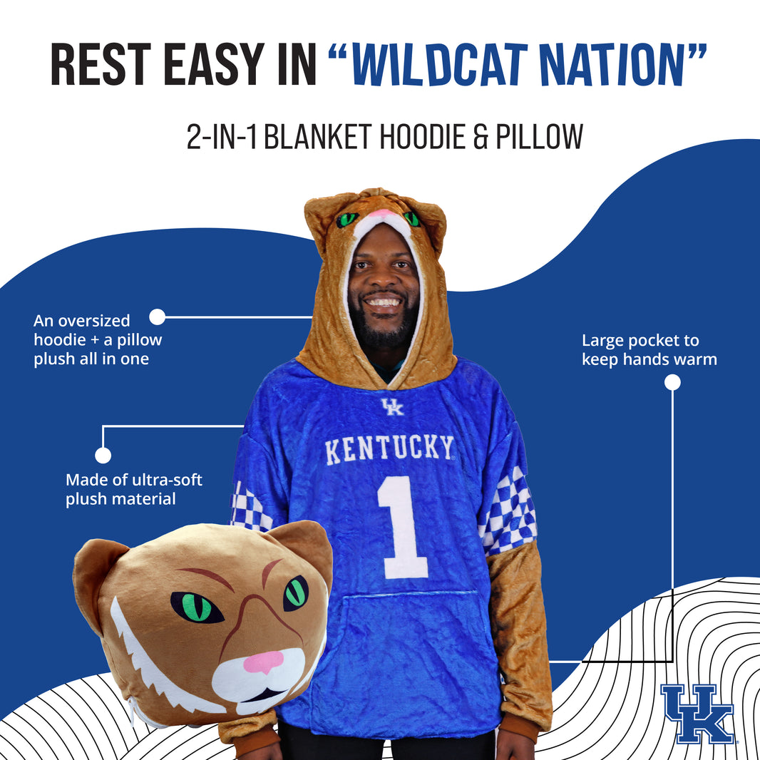 University of Kentucky Wildcat Snugible 2-in-1 Blanket Hoodie & Pillow