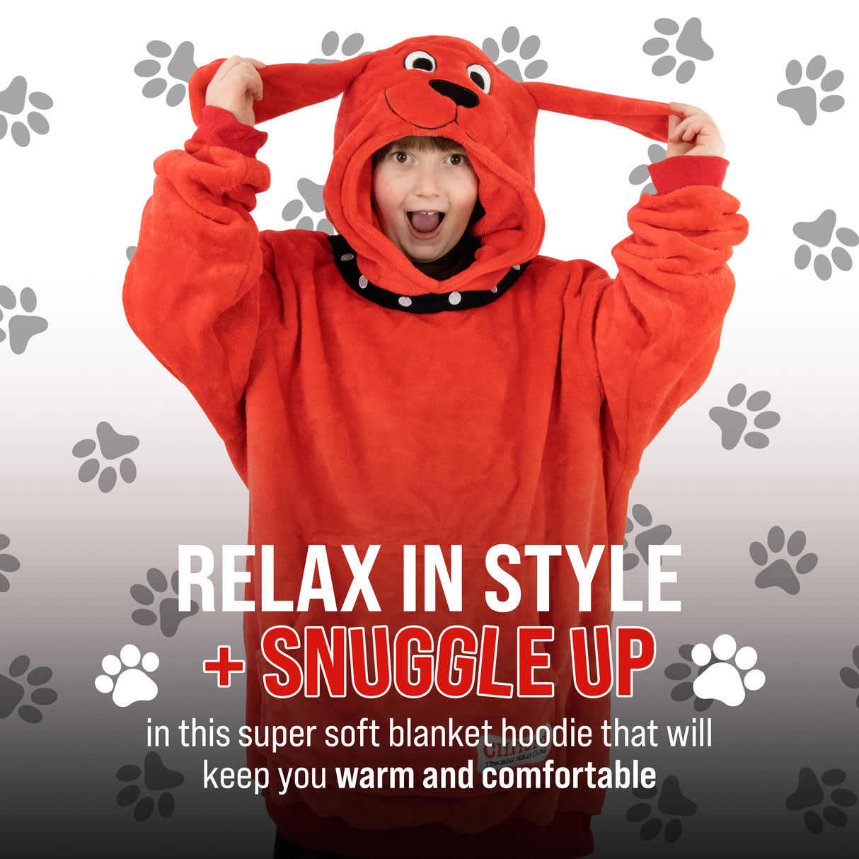 Clifford The Big Red Dog Kids Snugible 2-in-1 Blanket Hoodie & Pillow