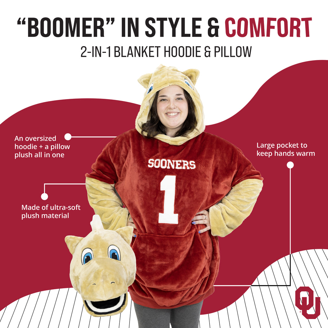 University of Oklahoma Boomer Snugible 2-in-1 Blanket Hoodie & Pillow