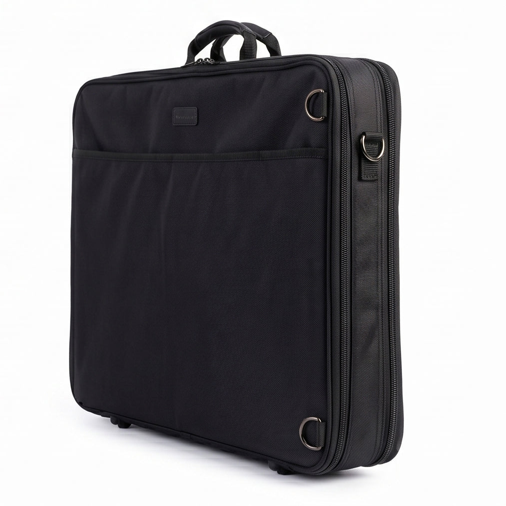 Filexec M3, Simulated Leather Portfolio, Zipper Closure, 2 Interior Pockets, Black