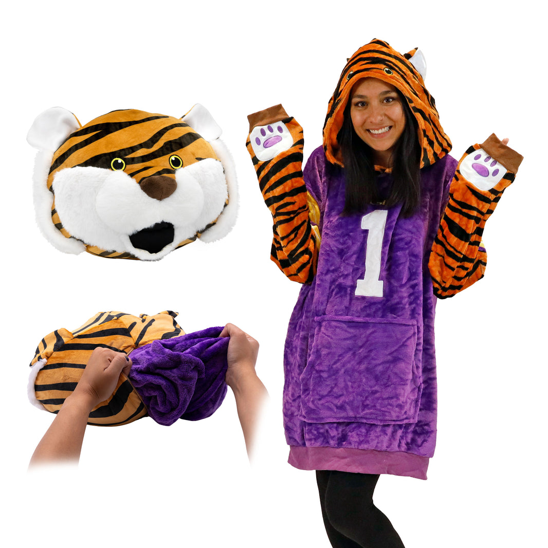 LSU Mike the Tiger Snugible Hoodie Blanket & Plush Pillow | Official LSU Gear