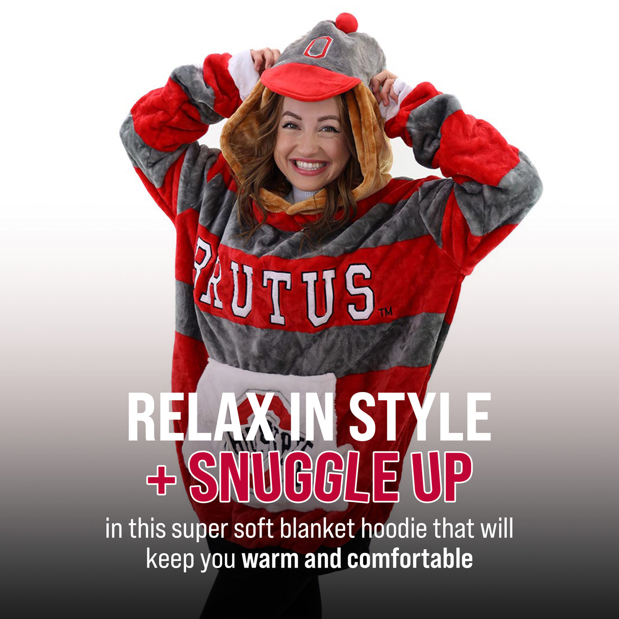 Ohio State University Brutus the Buckeye Snugible 2-in-1 Blanket Hoodie & Pillow