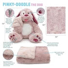 Pinky Doodle Dog 2‑in‑1 Blanket & Plush Toy | Soft Micro Plush Kids Gift