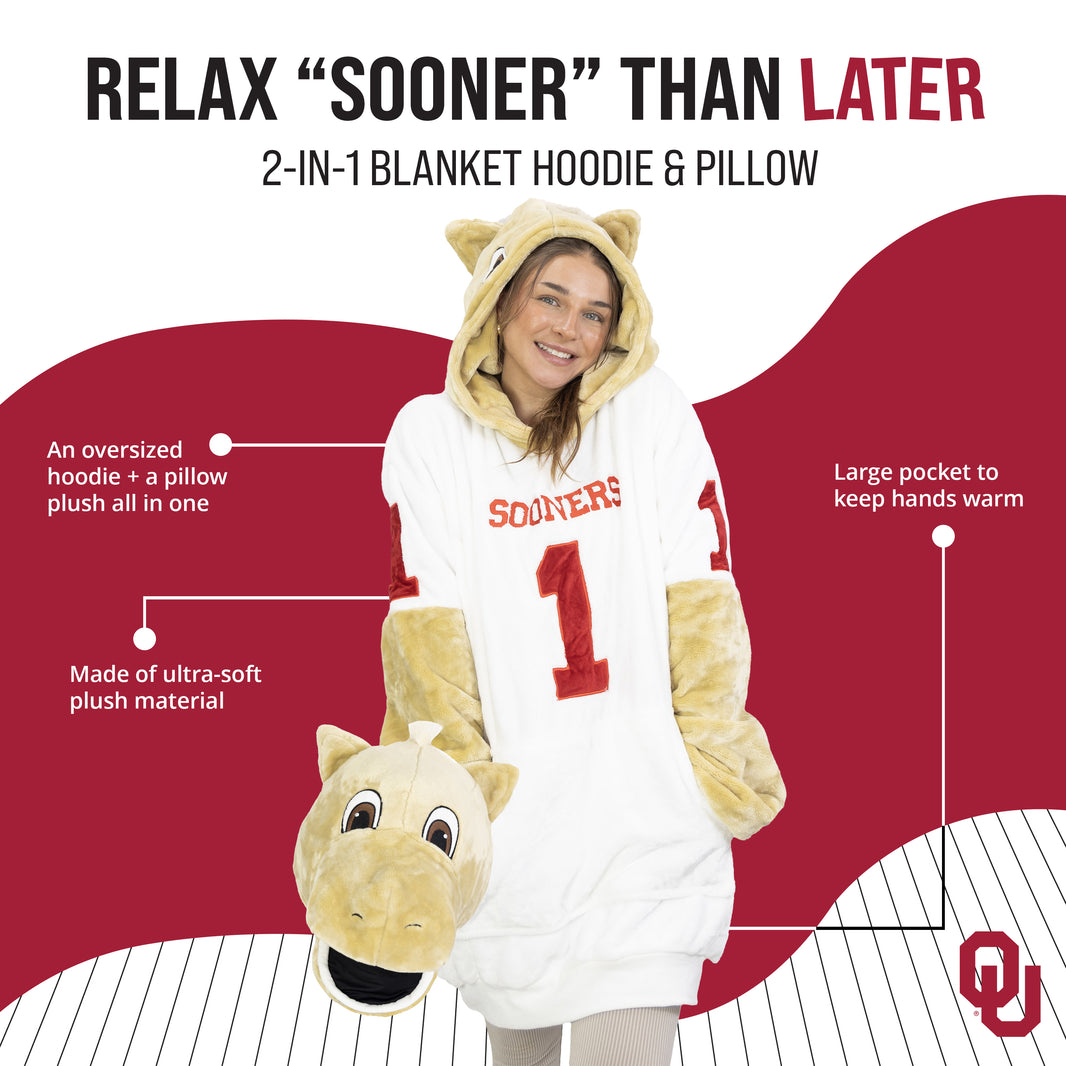 University of Oklahoma Sooner Snugible 2-in-1 Blanket Hoodie & Pillow