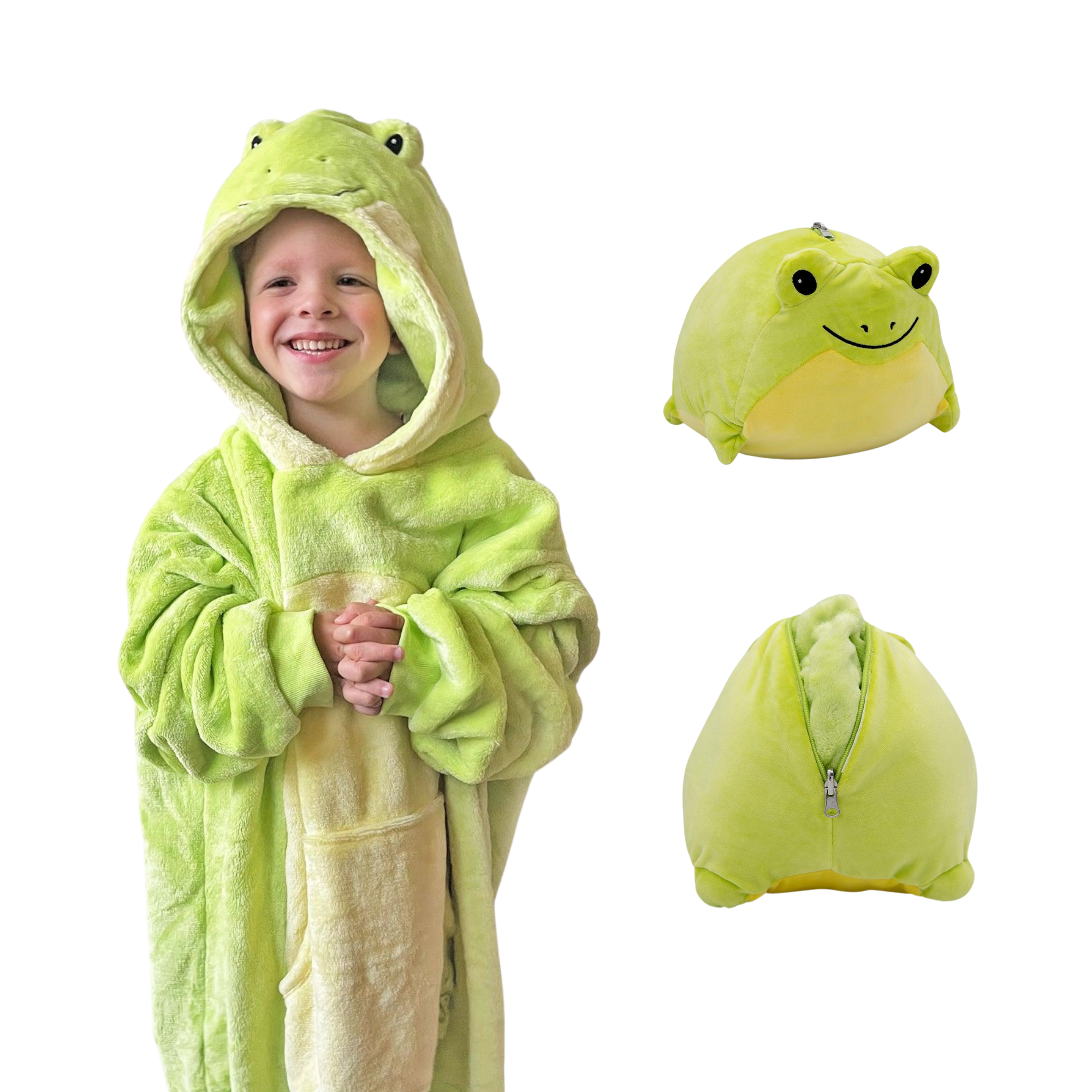 Fren Froggie Kids Snugible 2-in-1 Blanket Hoodie & Pillow