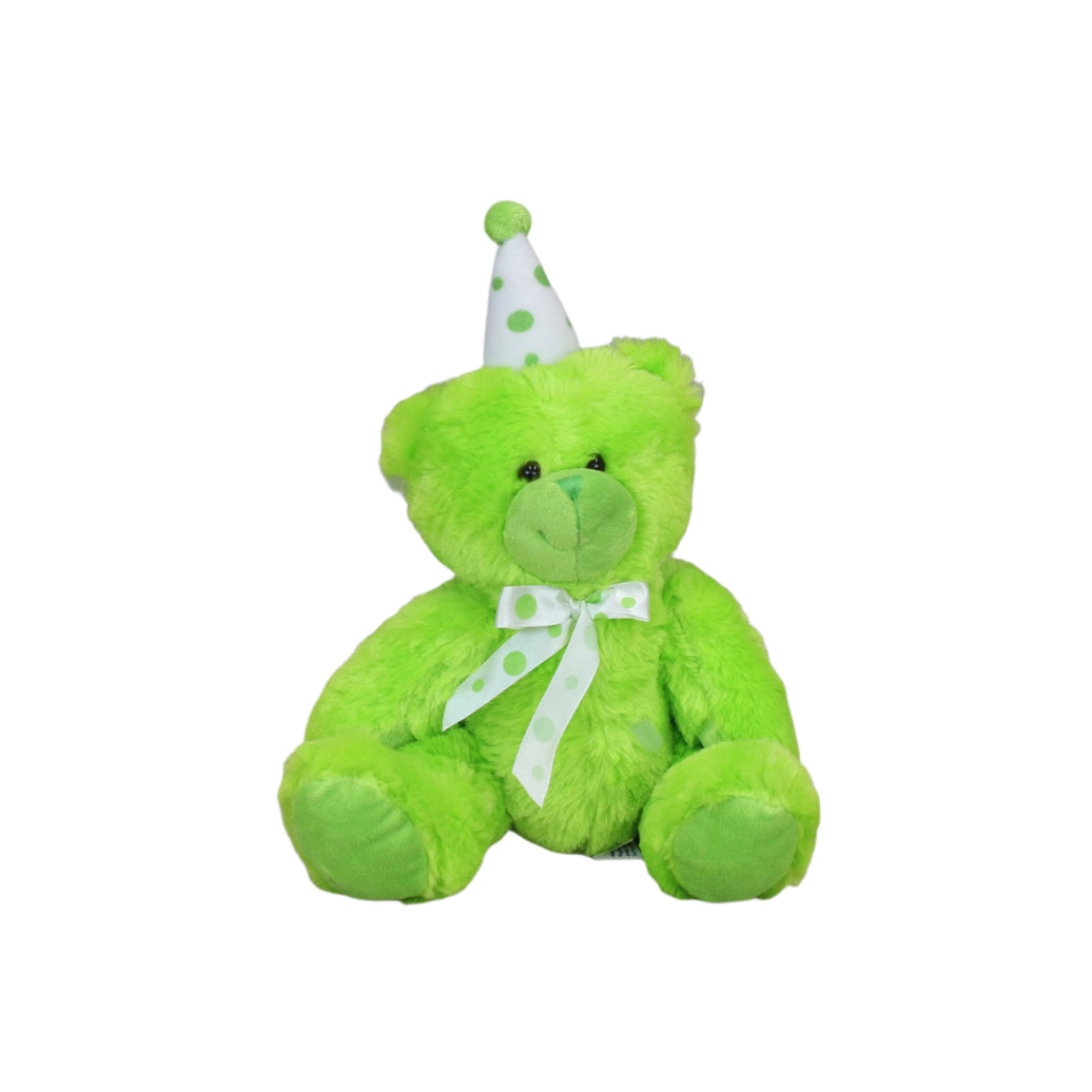 Beverly Hills Teddy Bear Co. Green Birthday Bear w/ Party Hat - OrangeOnions Wholesale