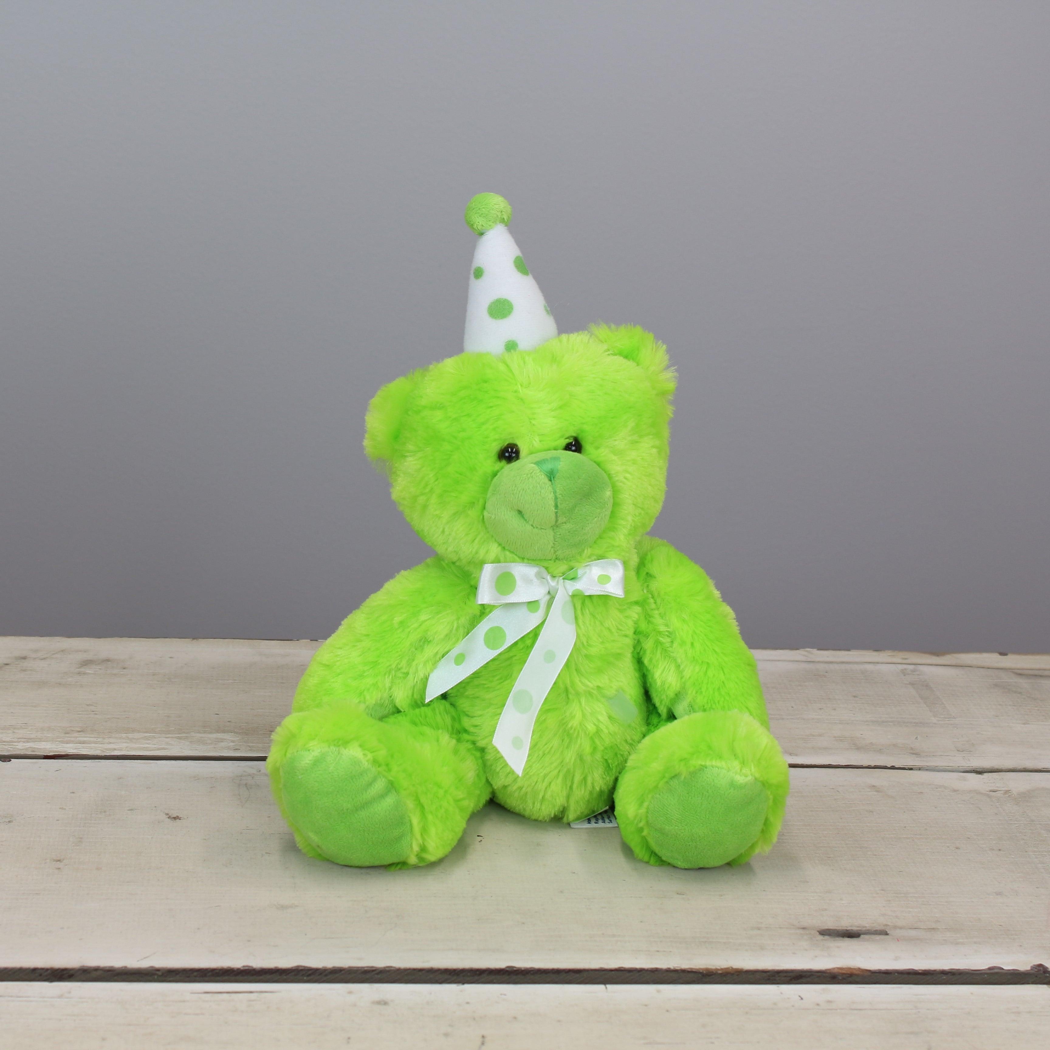 Beverly Hills Teddy Bear Co. Green Birthday Bear w/ Party Hat - OrangeOnions Wholesale