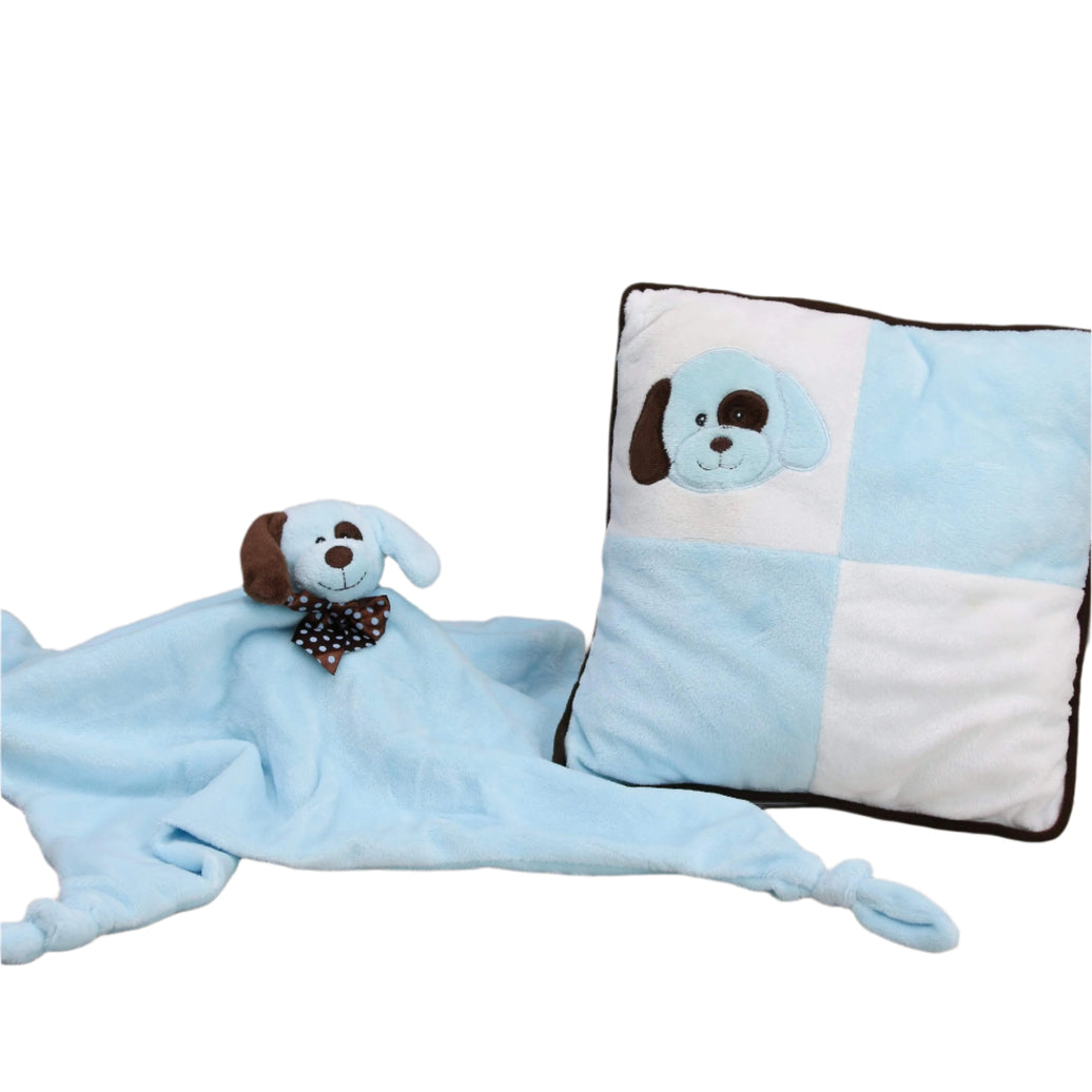 "Gene" the 20in Blue Puppy Pillow and Cuddle Blanket Set by KidKraft
