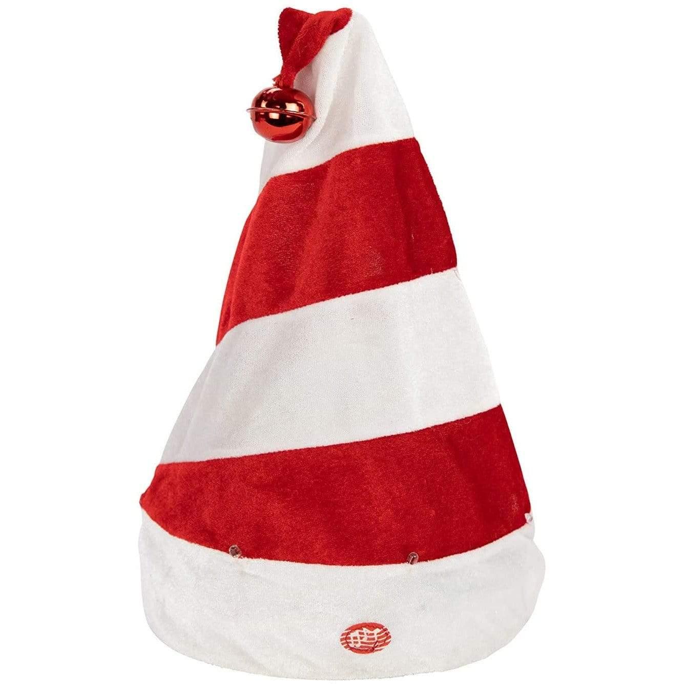 Plushible Christmas Animated Holiday Hat Candy Cane Striped - OrangeOnions Wholesale