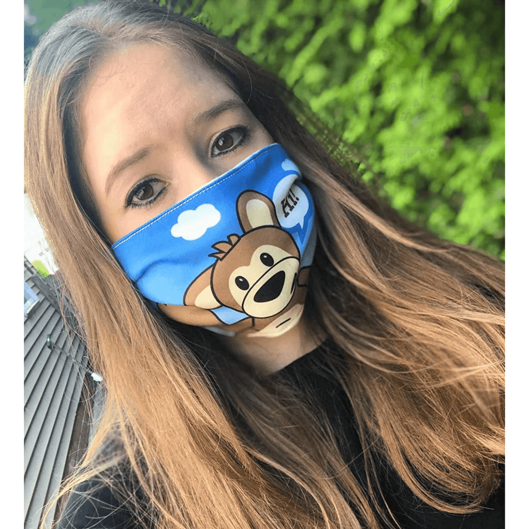 Plushible Face Masks Bear "Hi" (Single) - OrangeOnions Wholesale