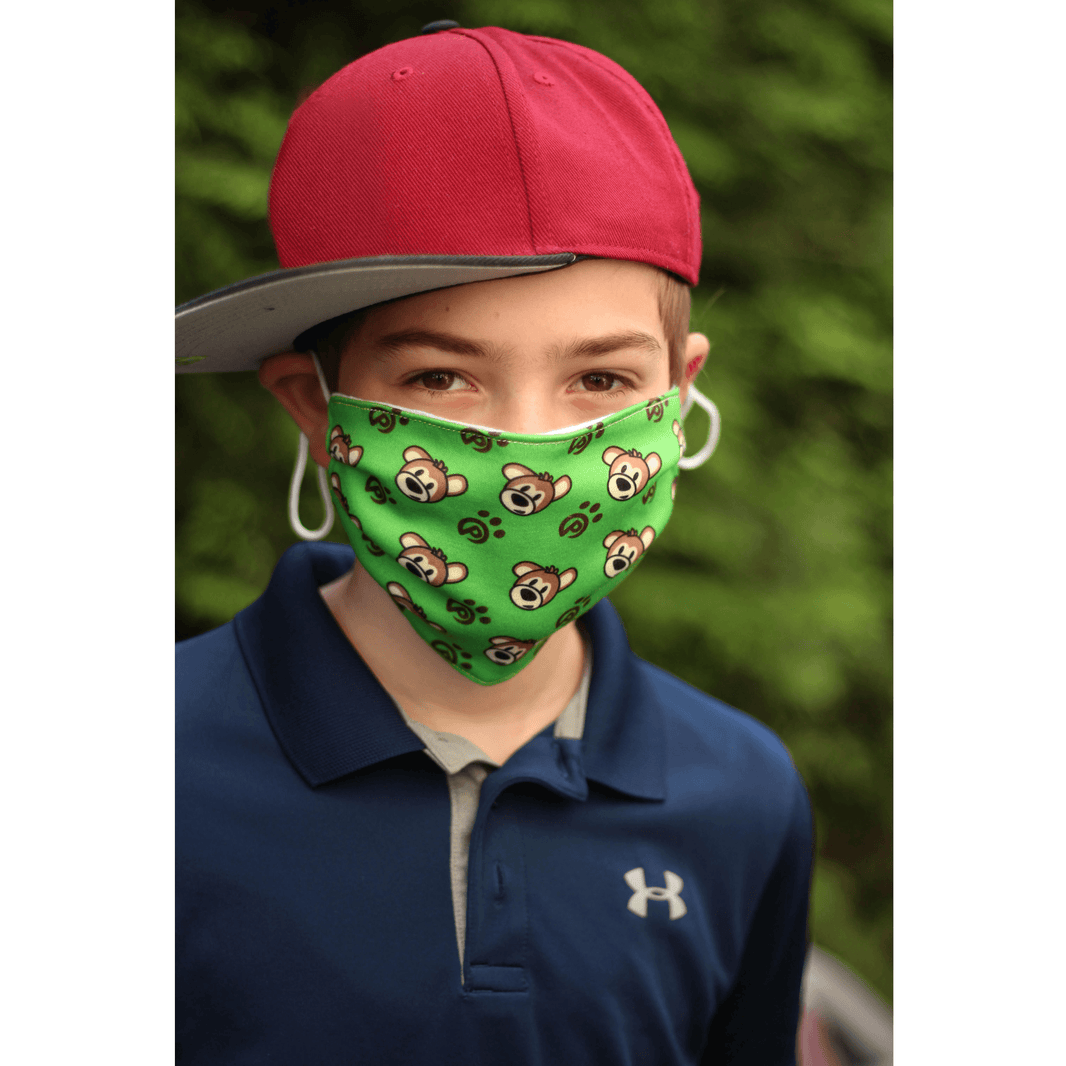 Plushible Face Masks Bear Print Adjustable (Single) - OrangeOnions Wholesale