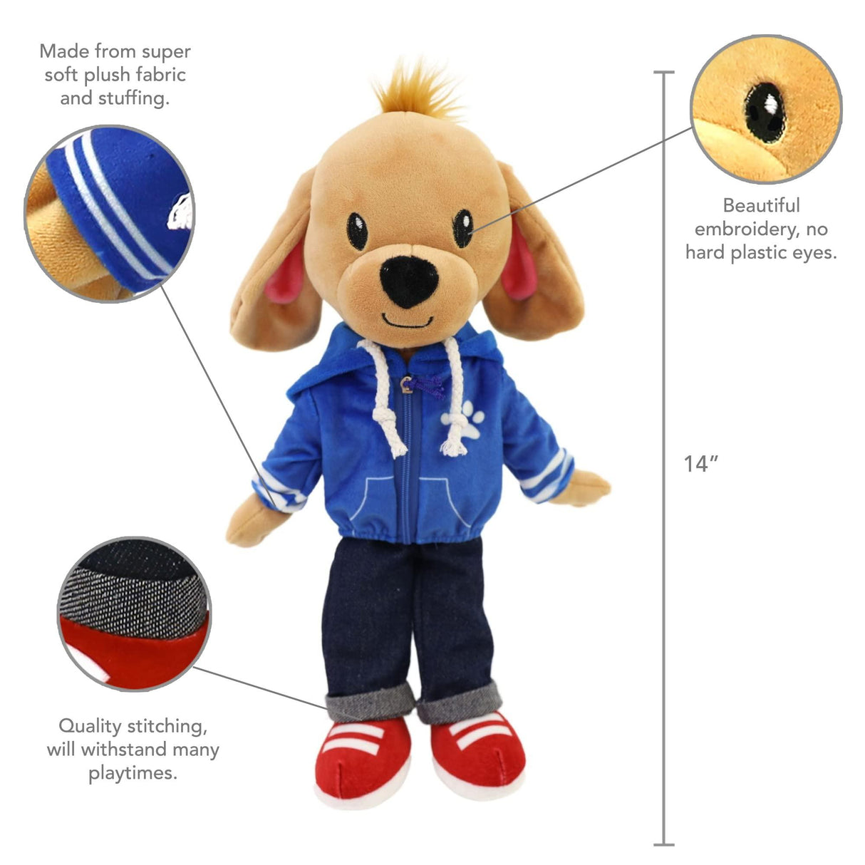 Sharewood Forest Friends 14 Inch Rag Doll Dougie the Dog - OrangeOnions Wholesale