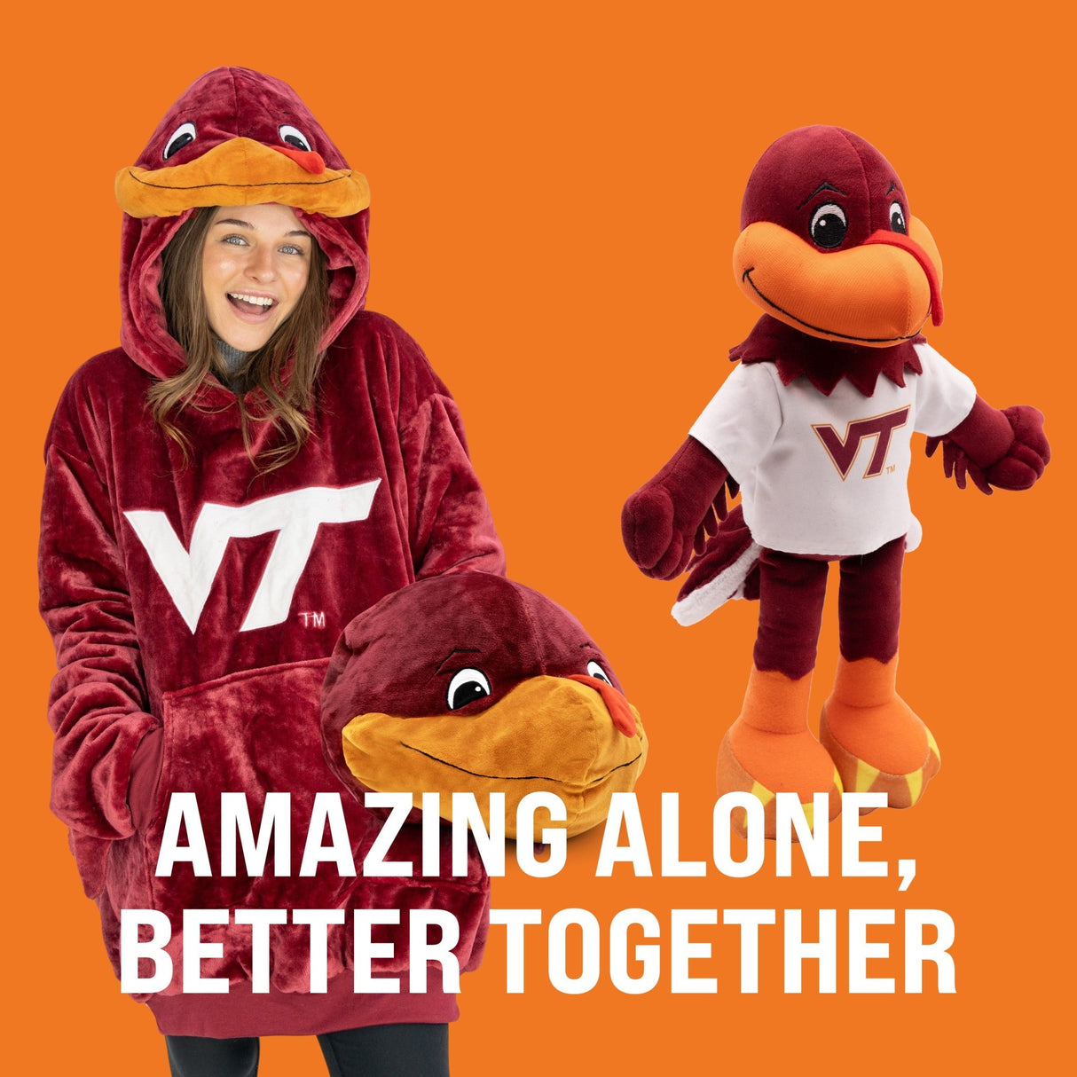 Virginia Tech University Hokie Snugible | Blanket Hoodie & Pillow