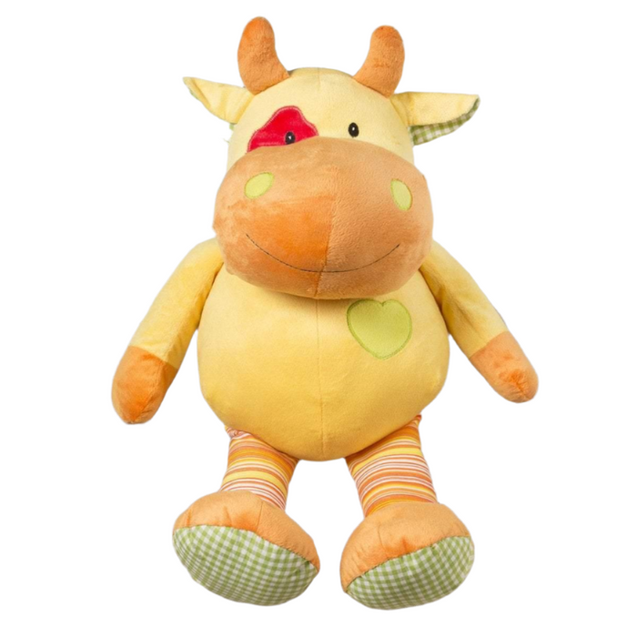 "Wellington" the 15in Bright Valentine Striped Cow by Beverly Hills Teddy Bear Company