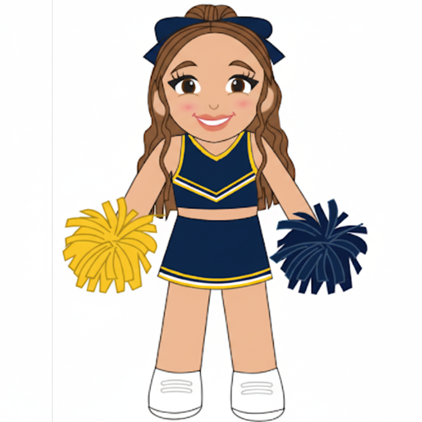 University of Michigan Cheerleader Brunette 14" Plush Figure