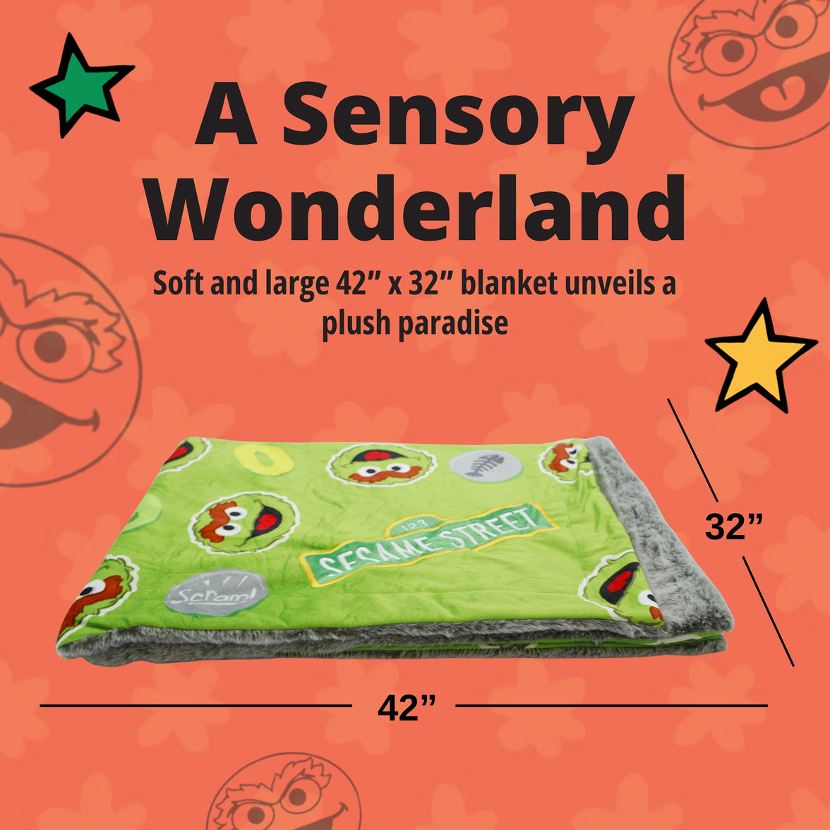 Sesame Street | Oscar The Grouch Blankie Bestie 2-in-1 Blanket & Plush