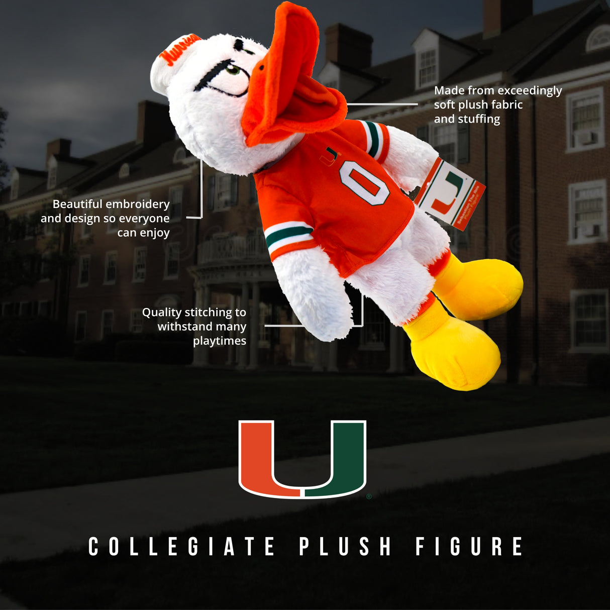 University of Miami Sebastian The Ibis 14 Inch Plush Figure