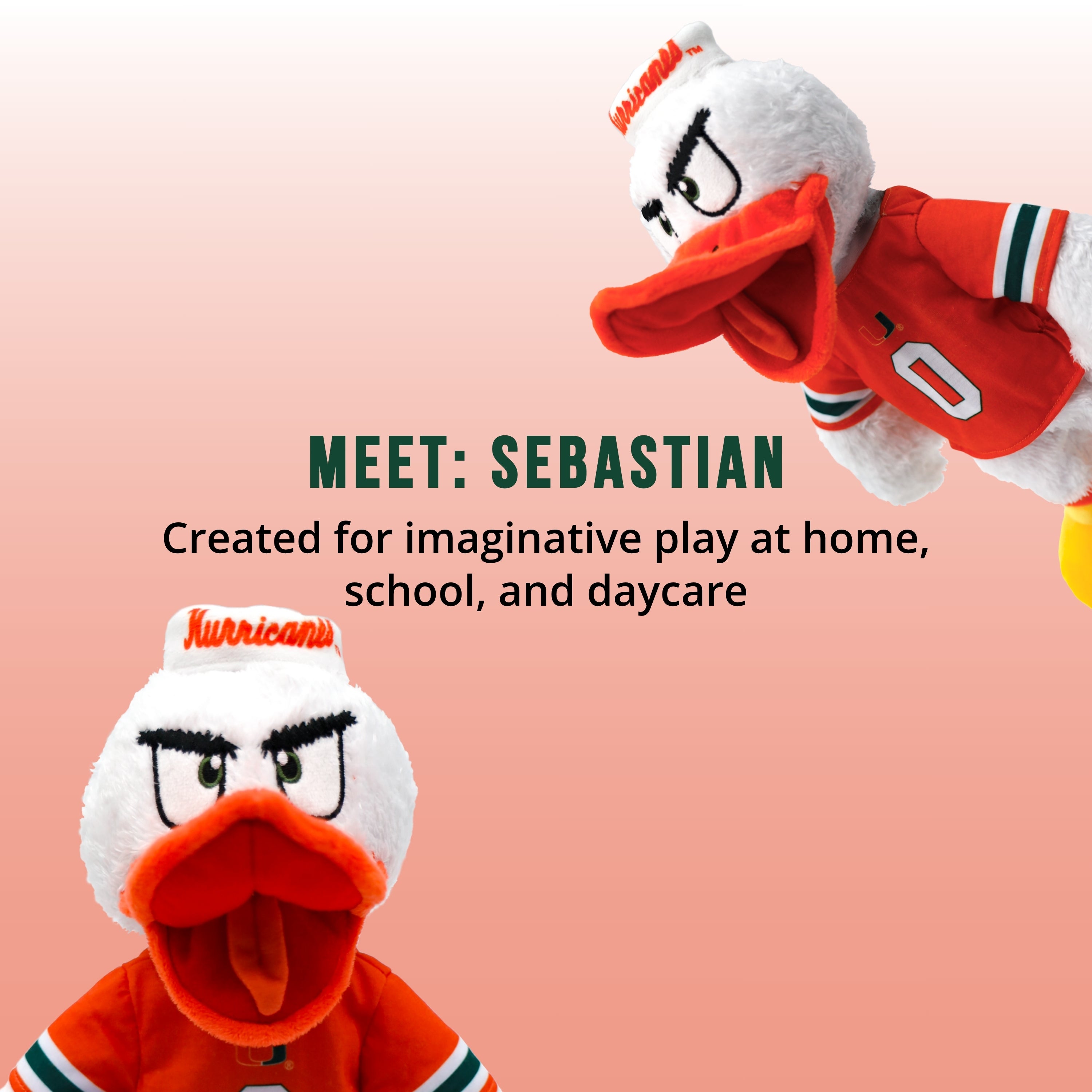 University of Miami Sebastian The Ibis 14 Inch Plush Figure "Wholesale"