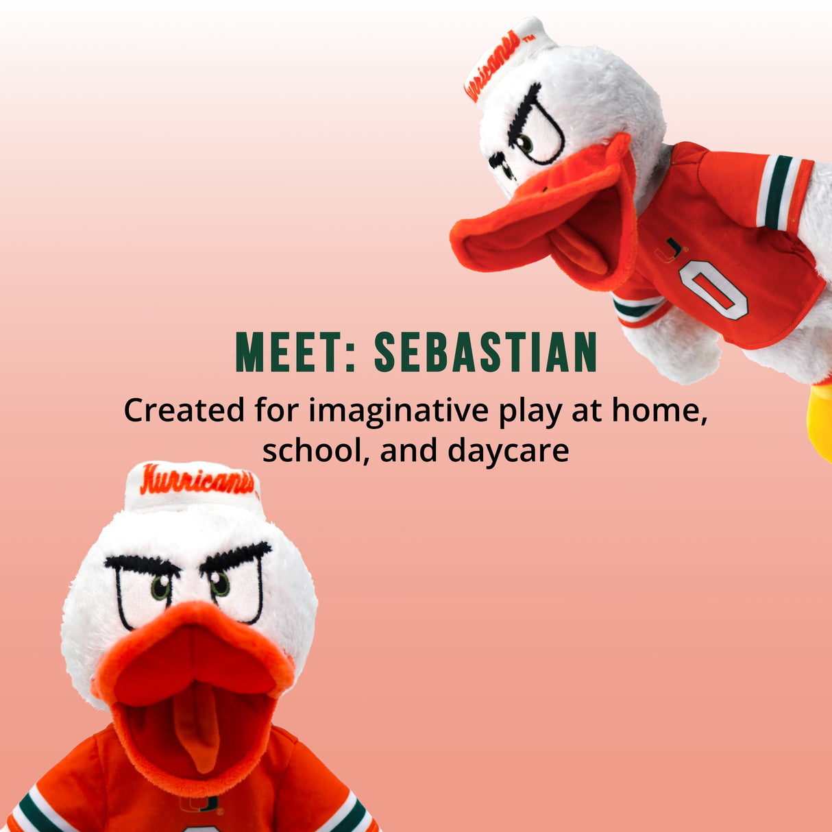 University of Miami Sebastian The Ibis 14 Inch Plush Figure
