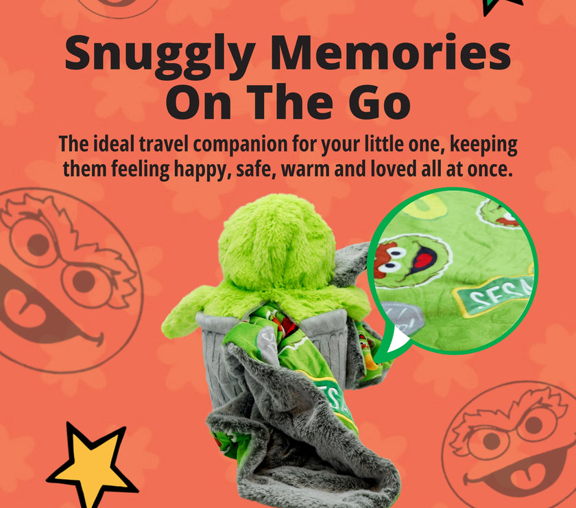 Sesame Street | Oscar The Grouch Blankie Bestie 2-in-1 Blanket & Plush