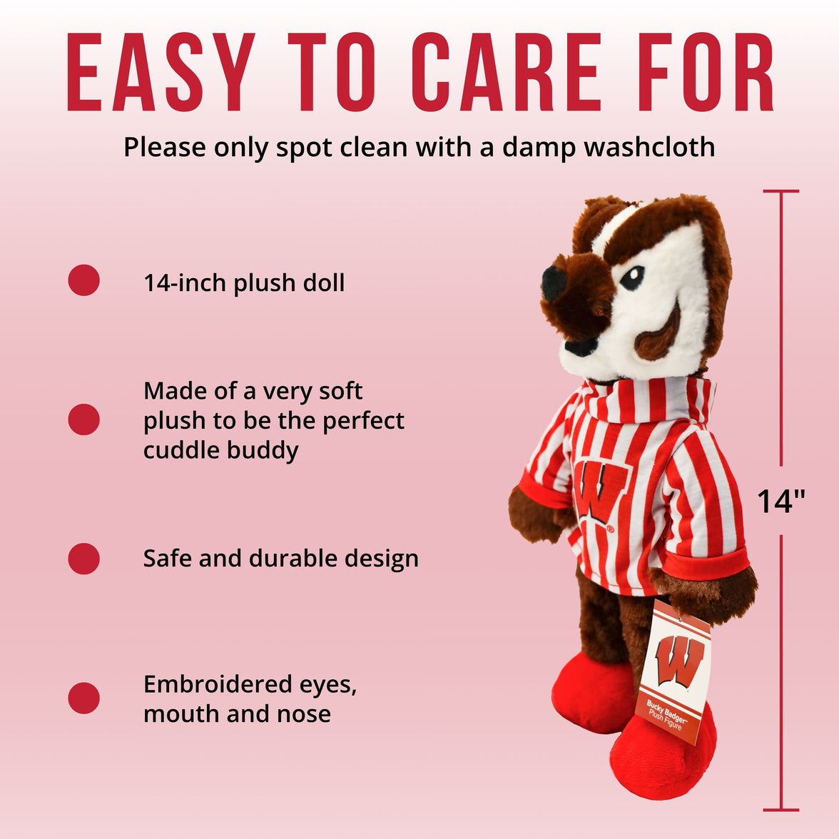 University of Wisconsin Bucky Badger 14 Inch Plush Figure
