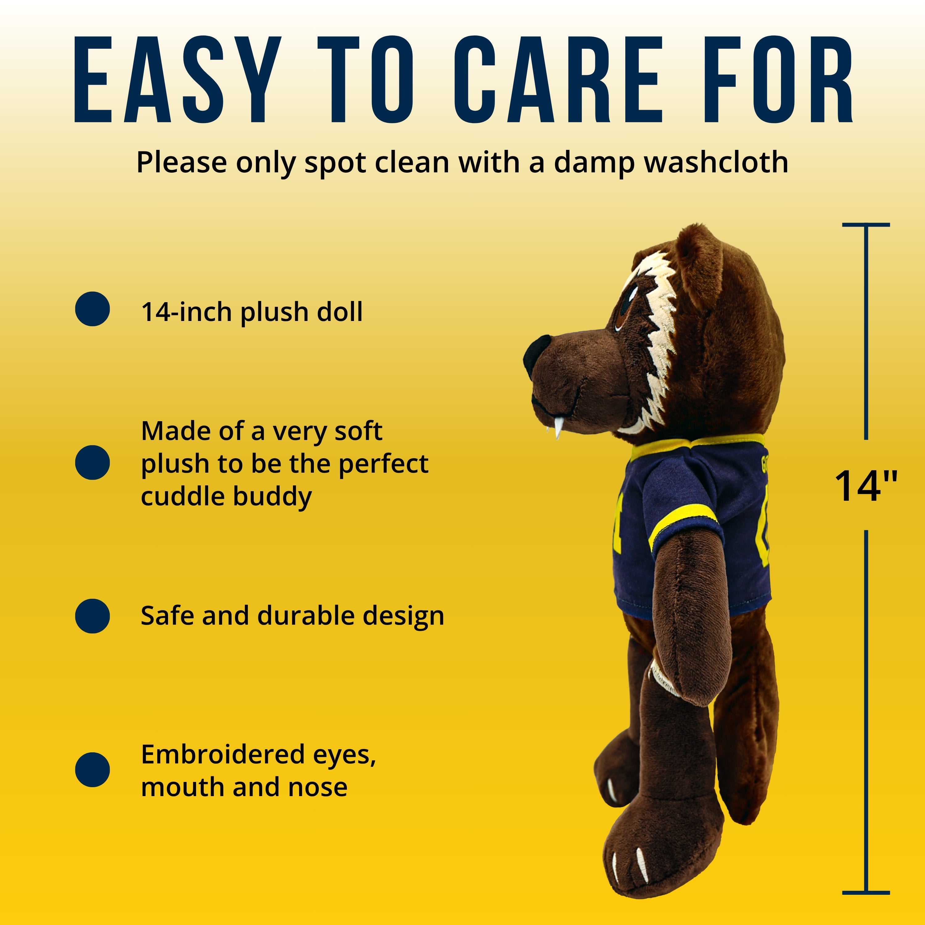 University of Michigan Wolverine 14 Inch Rag Doll