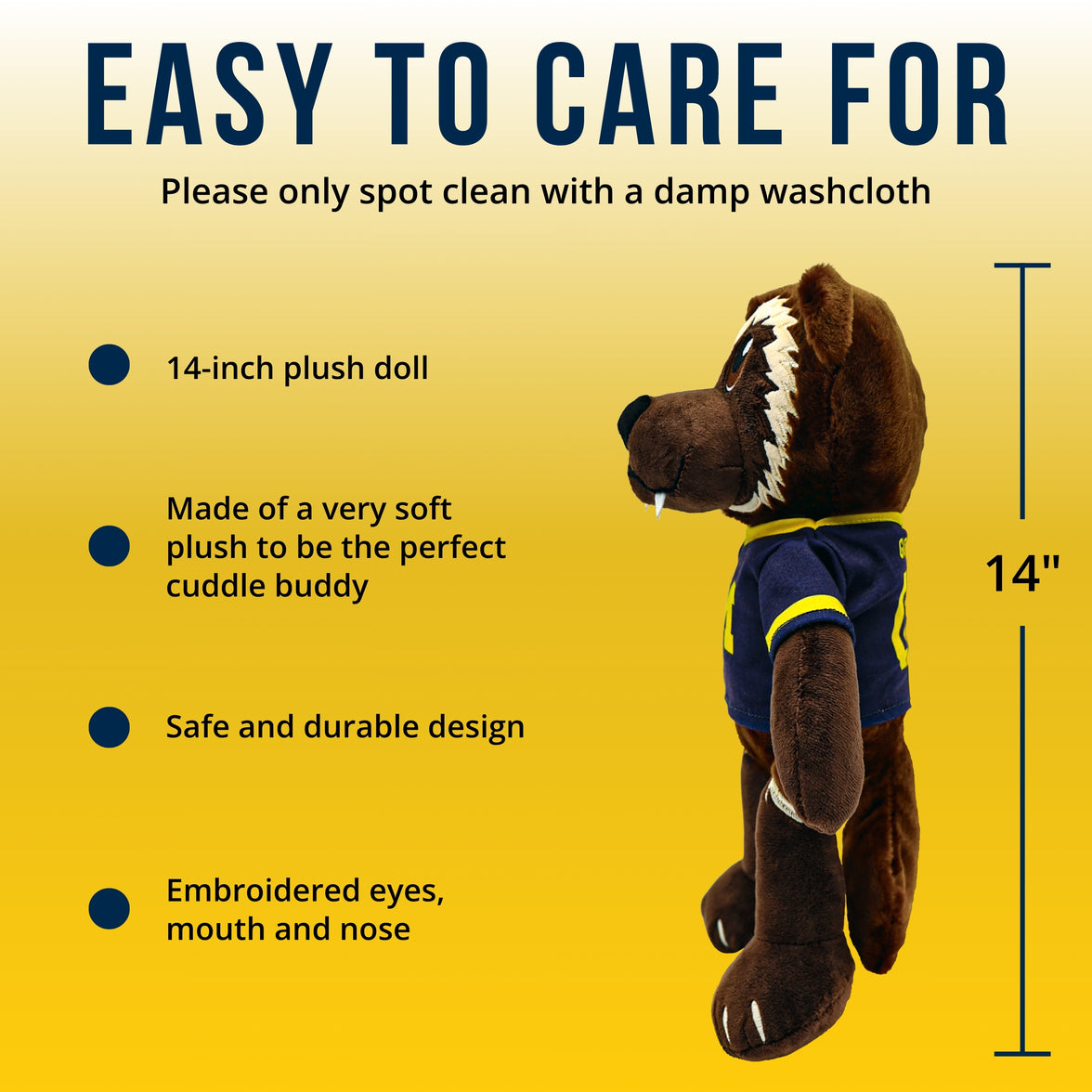 University of Michigan Wolverine 14 Inch Rag Doll