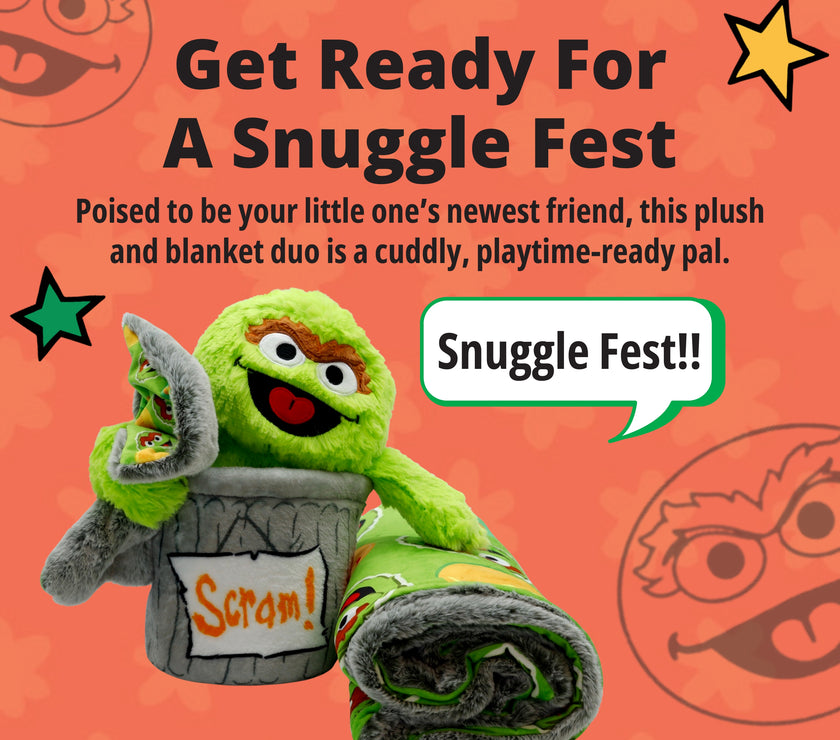 Sesame Street | Oscar The Grouch Blankie Bestie 2-in-1 Blanket & Plush