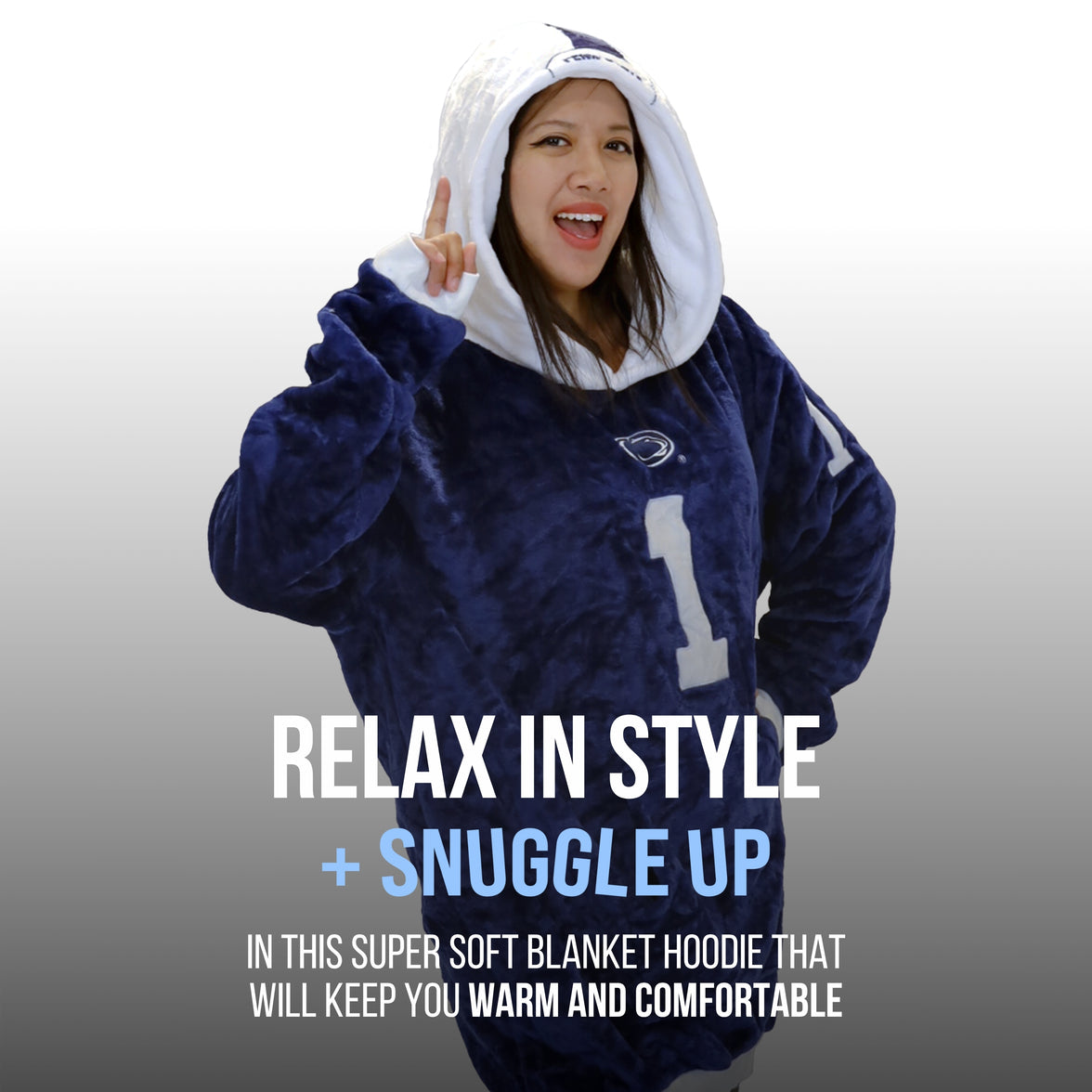 Penn State University Helmet Snugible 2-in-1 Blanket Hoodie & Pillow