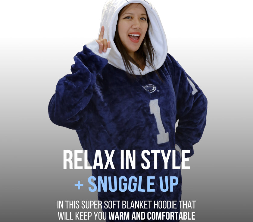 Penn State University Helmet Snugible 2-in-1 Blanket Hoodie & Pillow