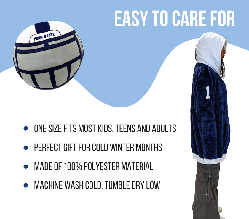 Penn State University Helmet Snugible 2-in-1 Blanket Hoodie & Pillow
