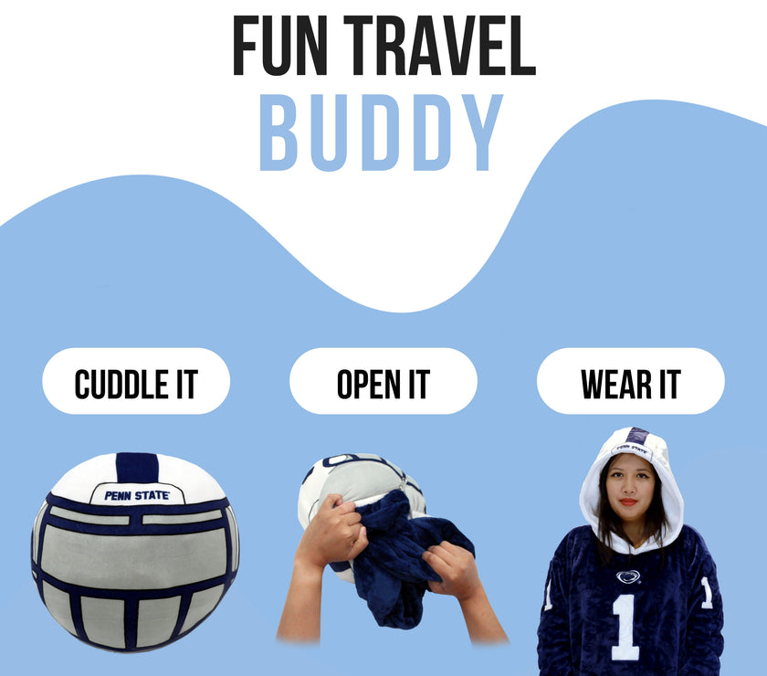Penn State University Helmet Snugible 2-in-1 Blanket Hoodie & Pillow