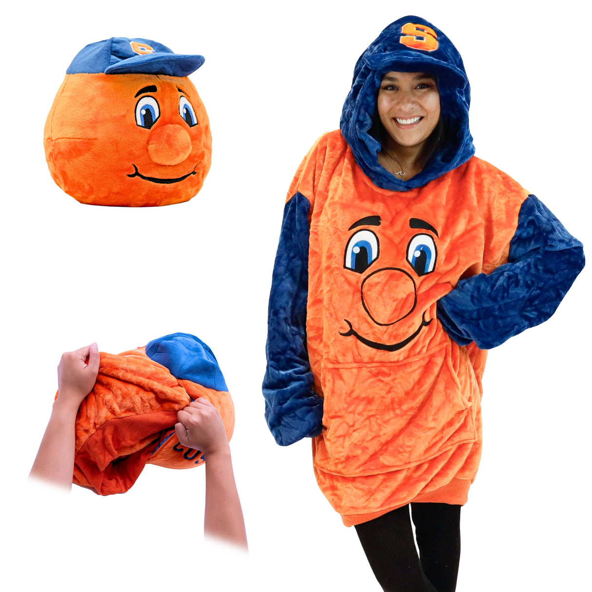 Syracuse University Otto the Orange Snugible 2-in-1 Blanket Hoodie & Pillow