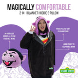 Sesame Street | Count Von Count Adult Snugible 2-in-1 Blanket Hoodie & Pillow