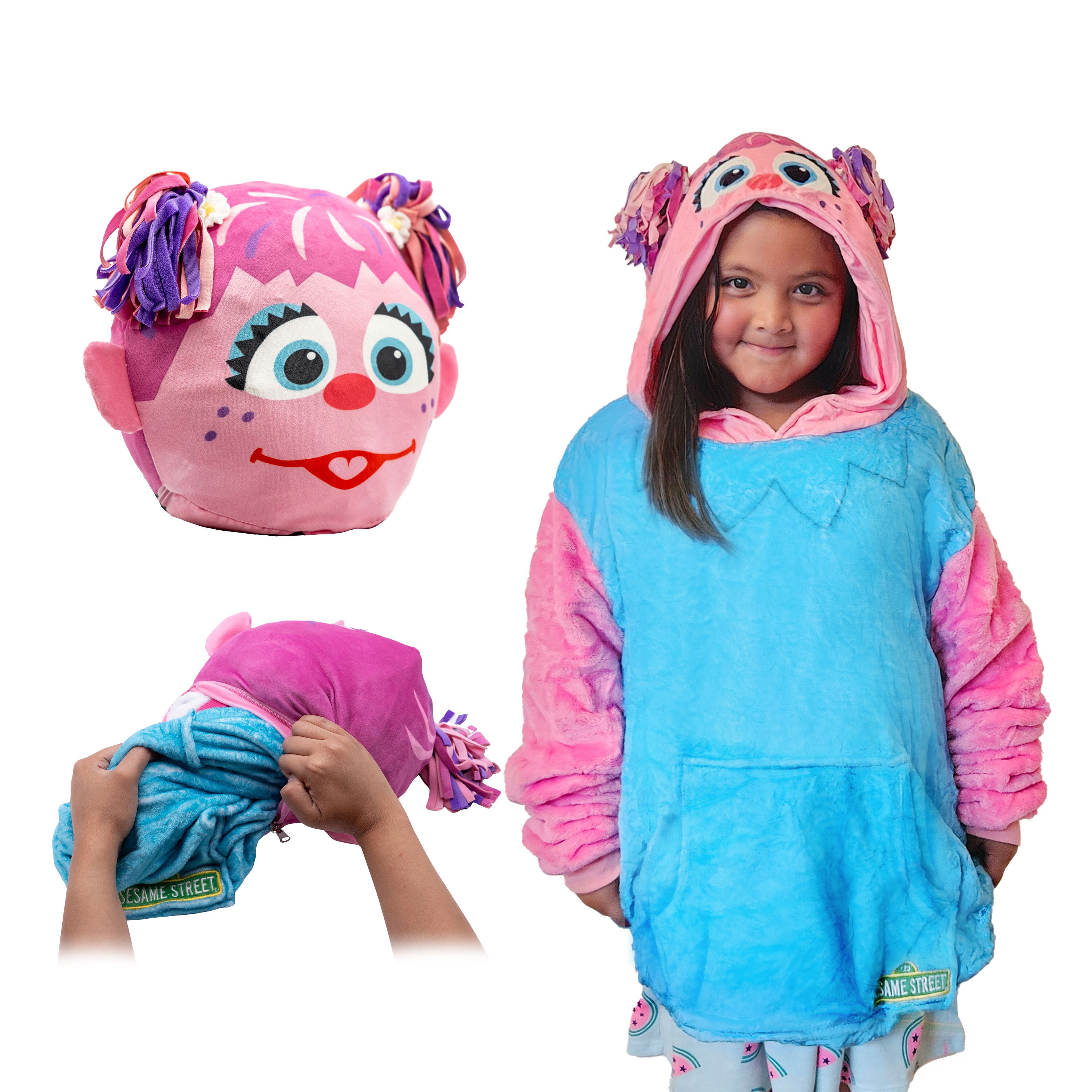 Sesame Street | Abby Cadabby Kids Snugible 2-in-1 Blanket Hoodie & Pillow