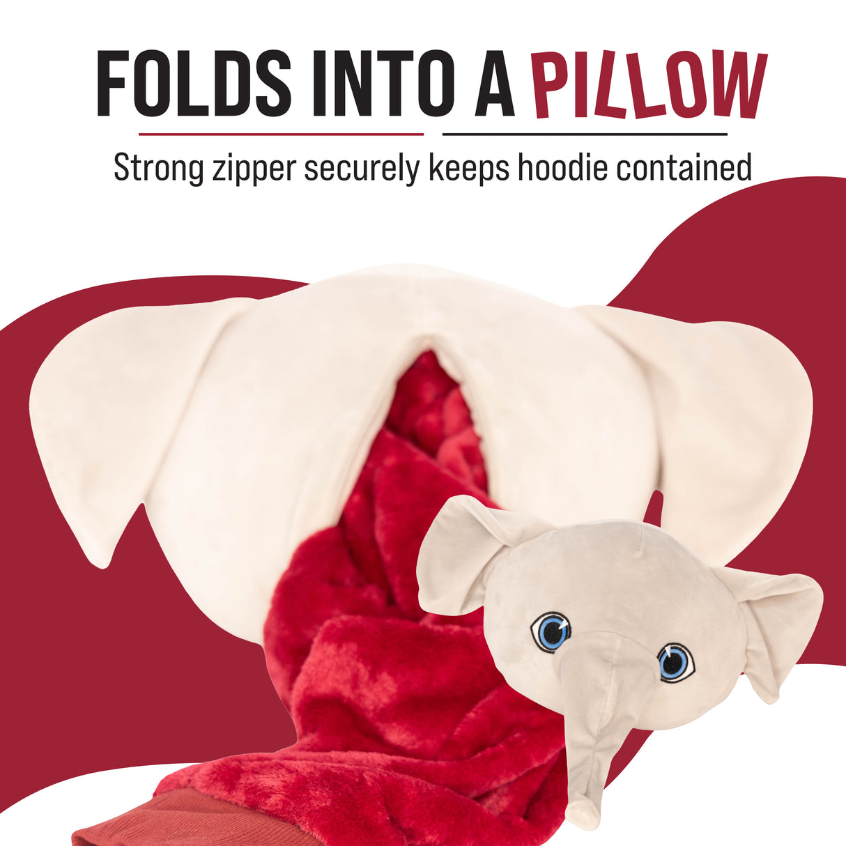 The University Of Alabama Big Al Snugible 2-in-1 Blanket Hoodie & Pillow