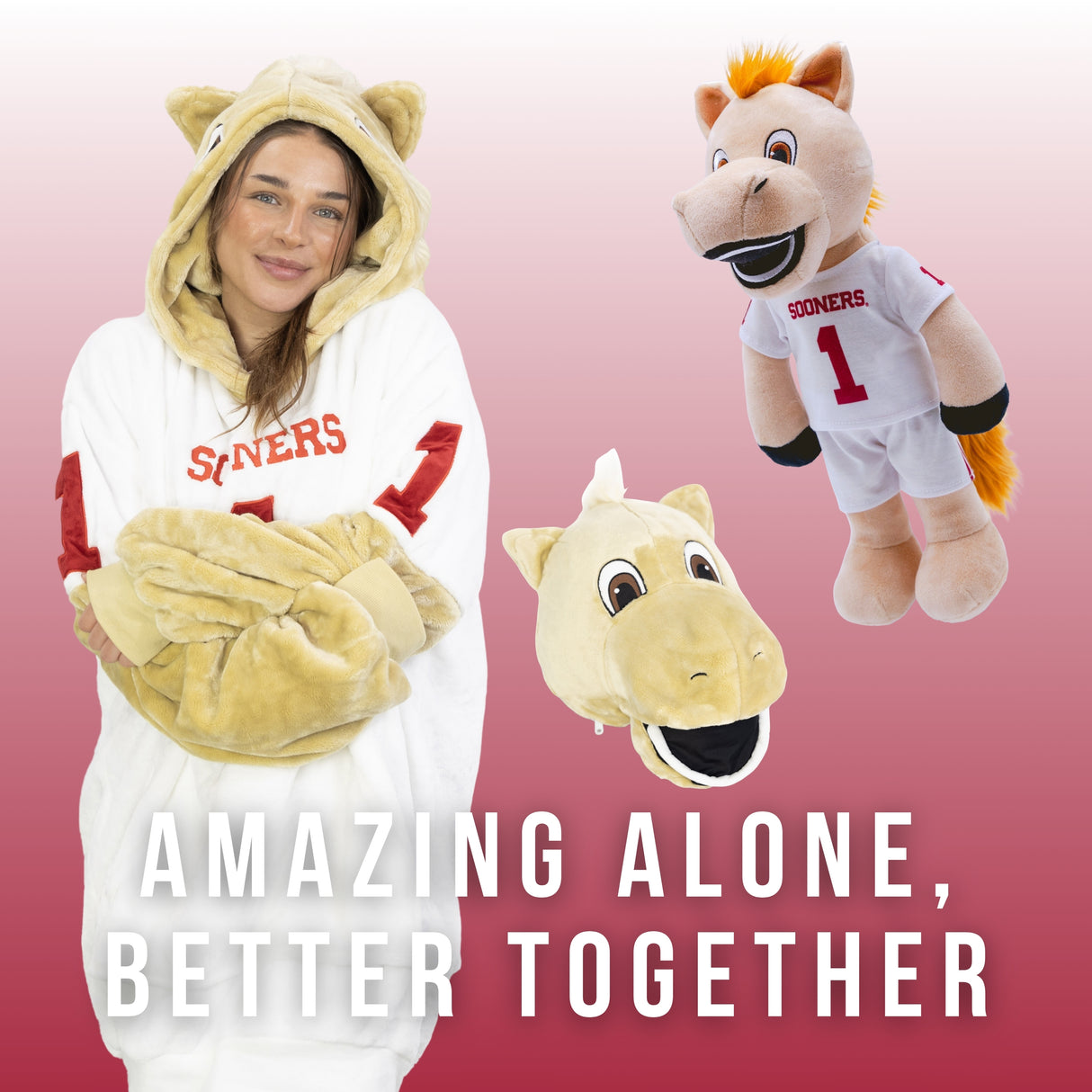 University of Oklahoma Sooner Snugible 2-in-1 Blanket Hoodie & Pillow