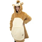 Pawley Bear Blanket Hoodie Plush Wearable Sweatshirt Kids Teens Adults Cozy