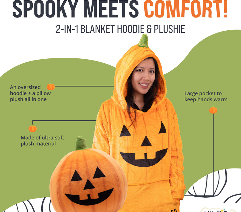 Pumpkin Snugible 2-in-1 Blanket Hoodie & Pillow