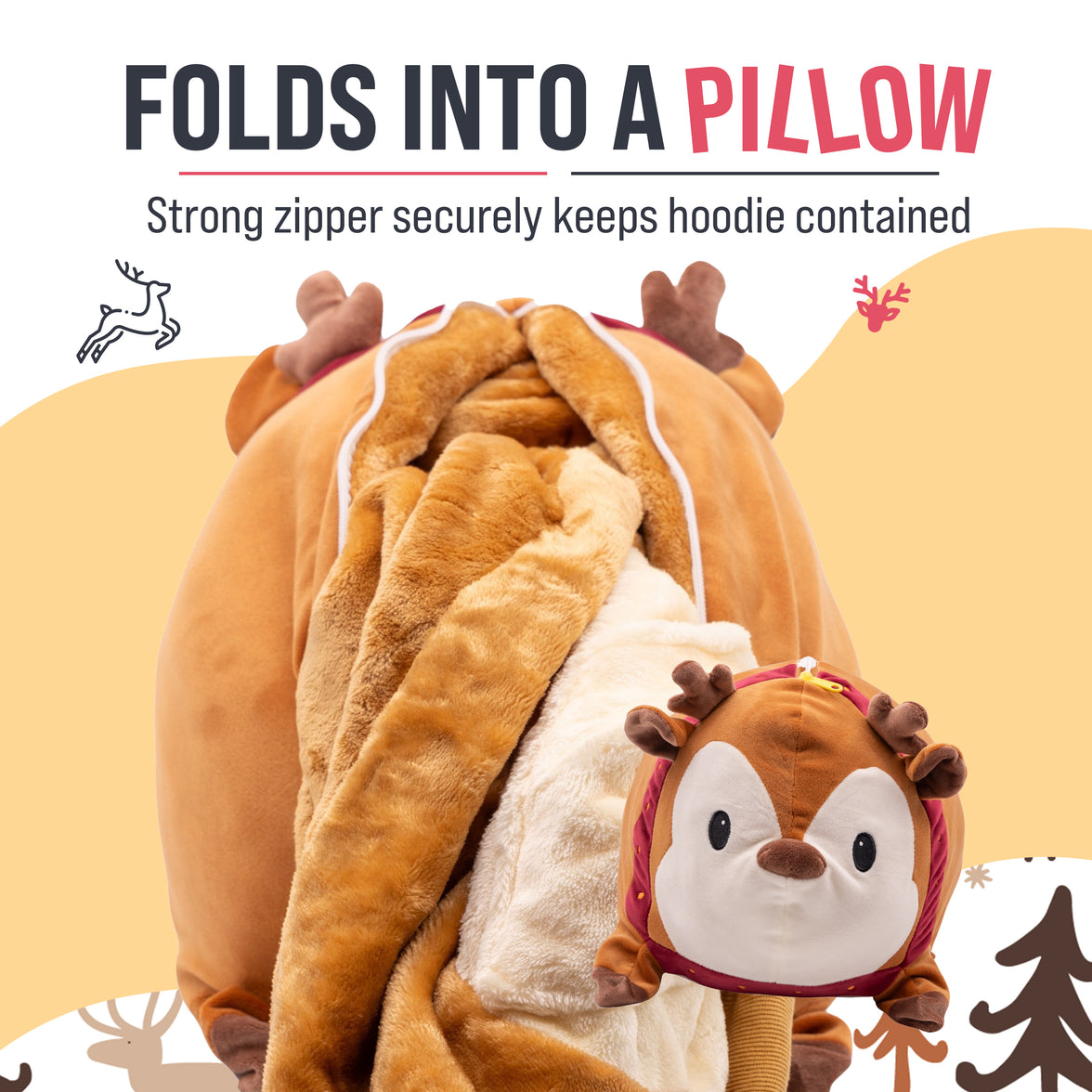 Riley the Reindeer Snugible 2-in-1 Blanket Hoodie & Pillow
