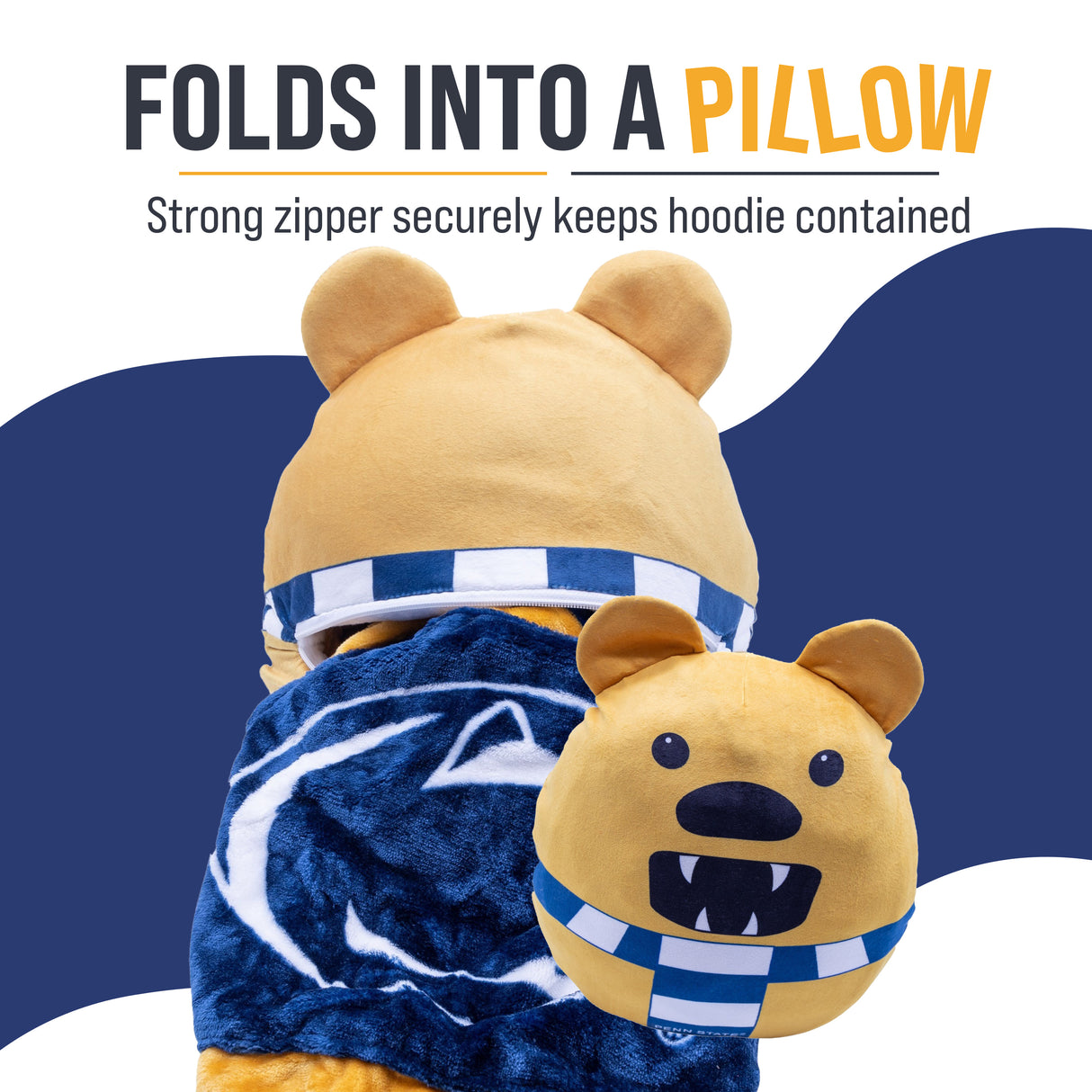 Penn State University Nittany Lion Snugible 2-in-1 Blanket Hoodie & Pillow