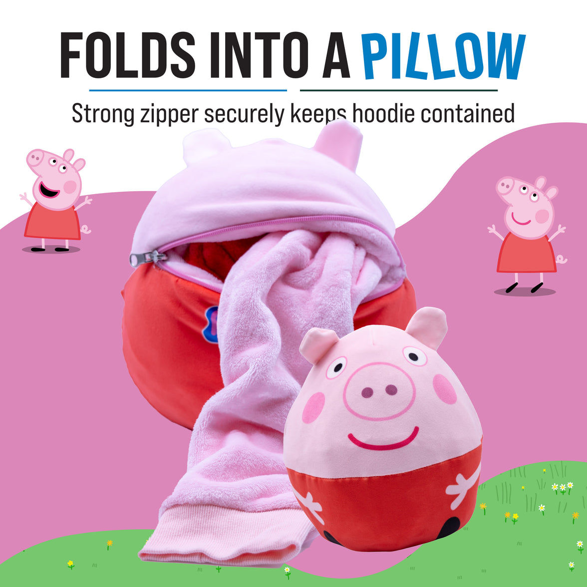 Hasbro | Peppa Pig Toddler Snugible | Blanket Hoodie & Pillow